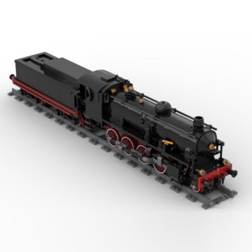 ExPrismarx Zug Bausteine Set, 1039 Teile Italienisches Dampflokomotiven Zugmodell DIY Klemmbausteine Bausatz in Schwarz-Rot mit Tender, Kreatives Geschenke Ornament für Jugendliche & Erwachsene - 3