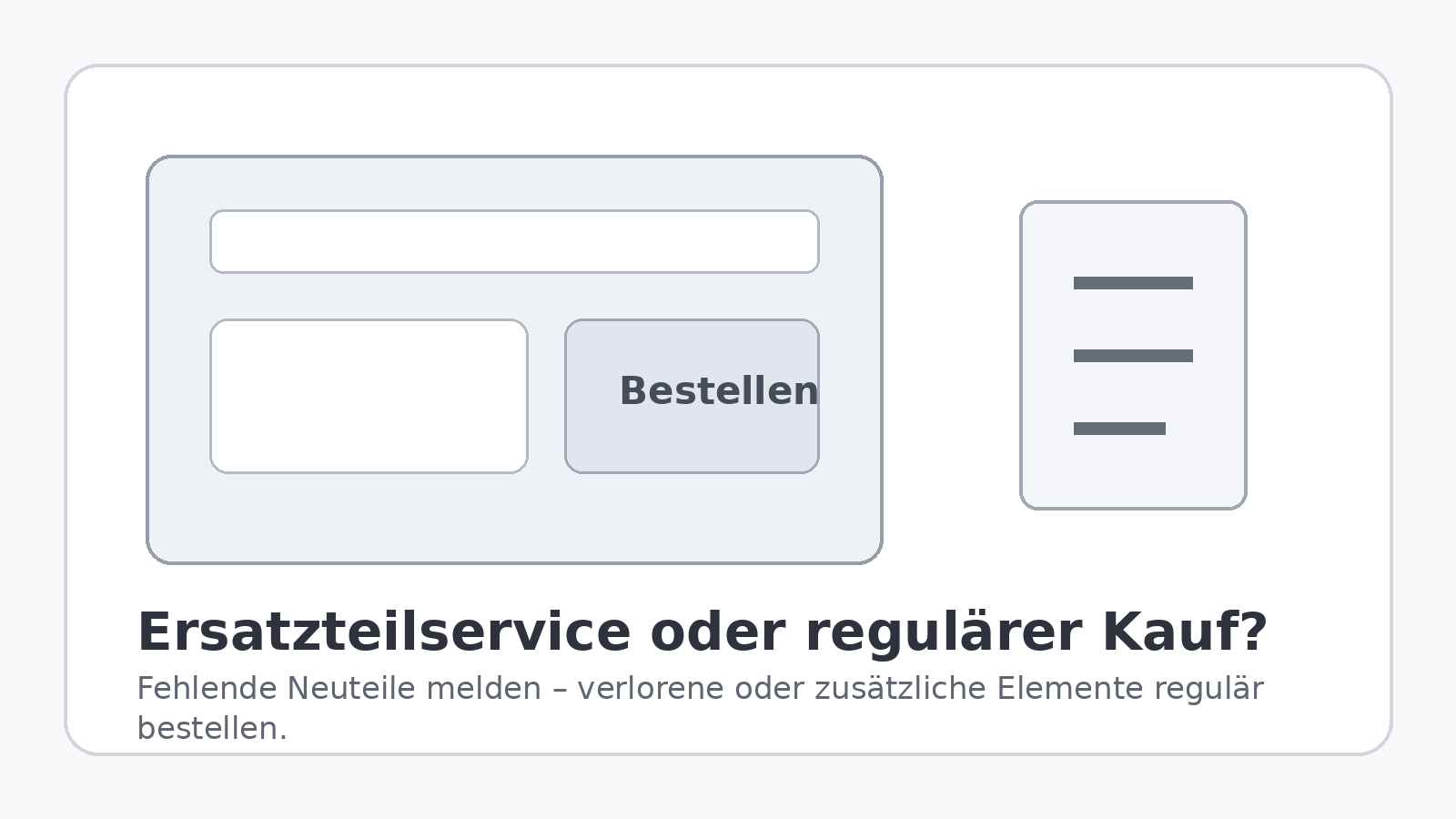 Entscheidung zwischen Ersatzteilservice und regulärer Teilebestellung
