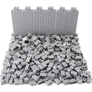 Feleph Mauerstein Set 1x2 Steine Grau Mauerwerk Profil Bausteine für Wand Häuser Architektur Classic Basic Masonry Bricks für Kinder (360 Stück) - 1