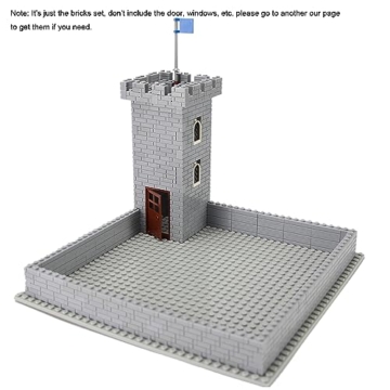 Feleph Mauerstein Set 1x2 Steine Grau Mauerwerk Profil Bausteine für Wand Häuser Architektur Classic Basic Masonry Bricks für Kinder (360 Stück) - 5