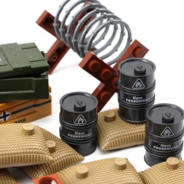 Feleph Militär Waffen Set Armee Spielzeug Paket für WW2 Soldaten Figuren aus Weltkrieg Bausteine, Mini Ausrüstungsteile und Teile Zubehörpaket kompatibel mit großen Marken