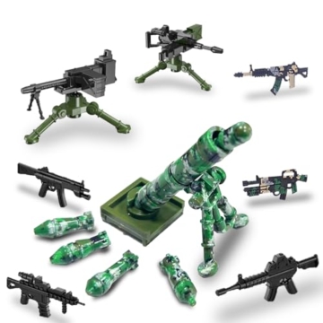 Felicify Waffenspielzeug-Set, 135 Teile Soldaten WW2 Waffenset, Militärische Spielset, Militärische Waffenset, Militärfiguren, Soldatenfiguren, Bausteine für Kinder - 4