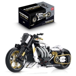 FigureArt Technik Motorrad Klemmbausteine, GULY 60522, 1810 Teile 1:5 Groß MOC Bausatz(Originalverpackung) - 1