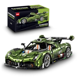 FigureArt Technik Sportwagen Auto Bausatz, GULY 10628, 3838 Teile mit Motoren und LED Ferngesteuert Auto MOC Klemmbausteine (Originalverpackung) (Statische Version) - 1
