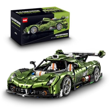 FigureArt Technik Sportwagen Auto Bausatz, GULY 10628, 3838 Teile mit Motoren und LED Ferngesteuert Auto MOC Klemmbausteine (Originalverpackung) (Statische Version) - 1