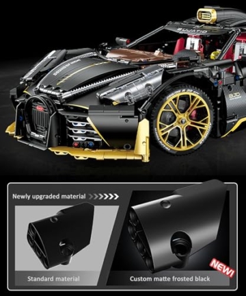 FigureArt Technik Sportwagen Auto Bausatz, GULY 10631, 3976 Teile mit Motoren und LED Groß Ferngesteuert Auto MOC Klemmbausteine (Originalverpackung) (Dynamische Version) - 2