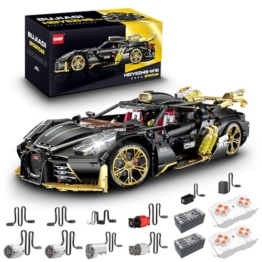 FigureArt Technik Sportwagen Auto Bausatz, GULY 10631, 3976 Teile mit Motoren und LED Groß Ferngesteuert Auto MOC Klemmbausteine (Originalverpackung) (Dynamische Version) - 1