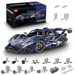 FigureArt Technik Sportwagen Auto Bausatz, GULY 10641, 3656 Teile mit Motoren und LED Ferngesteuert Auto MOC Klemmbausteine (Originalverpackung) (Dynamische Version) - 1