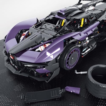 FigureArt Technik Sportwagen Auto Bausatz, GULY 10643, 3332 Teile mit Motoren und LED Groß Ferngesteuert Auto MOC Klemmbausteine (Originalverpackung) (Statische Version) - 6