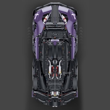 FigureArt Technik Sportwagen Auto Bausatz, GULY 10643, 3332 Teile mit Motoren und LED Groß Ferngesteuert Auto MOC Klemmbausteine (Originalverpackung) (Statische Version) - 8