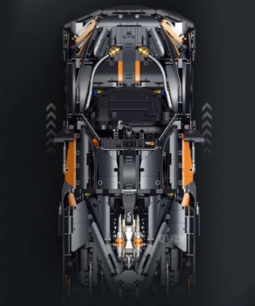 FigureArt Technik Sportwagen Auto Bausatz, GULY 10646, 3803 Teile mit Motoren und LED Groß Ferngesteuert Auto Klemmbausteine (Originalverpackung) (Dynamische Version) - 6
