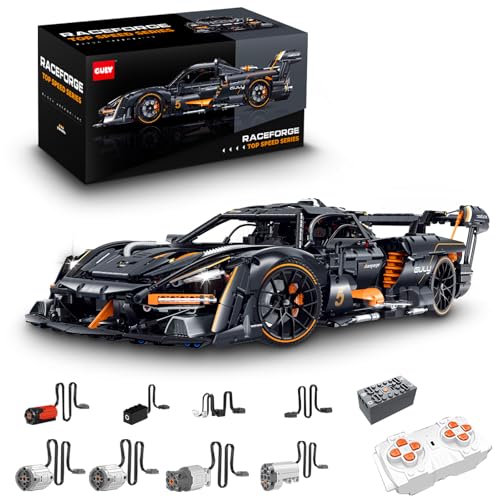 FigureArt Technik Sportwagen Auto Bausatz, GULY 10646, 3803 Teile mit Motoren und LED Groß Ferngesteuert Auto Klemmbausteine (Originalverpackung) (Dynamische Version) - 1