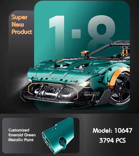 GULY 10647 Technik Sportwagen mit Motoren, LED & Fernsteuerung 1:8