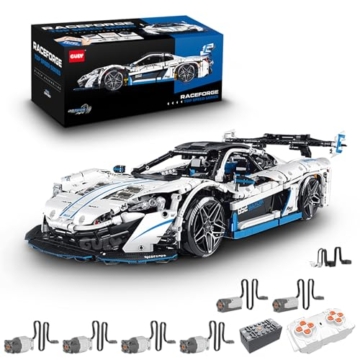 FigureArt Technik Sportwagen Auto Bausatz, GULY 10652, 2138 Teile mit Motoren und LED Groß Ferngesteuert Driften Können Auto MOC Klemmbausteine(Originalverpackung) - 1