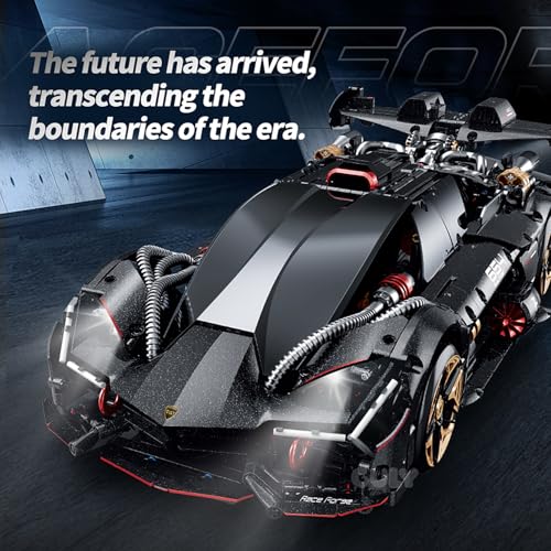 FigureArt Technik Sportwagen Auto Bausatz, GULY 10654, 2104 Teile mit Motoren und LED Groß Ferngesteuert Driften Können Auto MOC Klemmbausteine(Originalverpackung) - 2