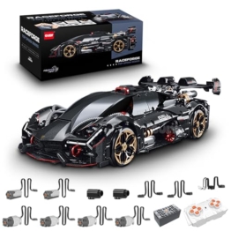 FigureArt Technik Sportwagen Auto Bausatz, GULY 10654, 2104 Teile mit Motoren und LED Groß Ferngesteuert Driften Können Auto MOC Klemmbausteine(Originalverpackung) - 1