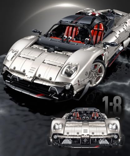 FigureArt Technik Sportwagen Auto Bausatz, GULY 10657, 3314 Teile mit Motoren und LED Groß Ferngesteuert Auto MOC Klemmbausteine für Erwachsene (Originalverpackung) (Dynamische Deluxe-Edition) - 2