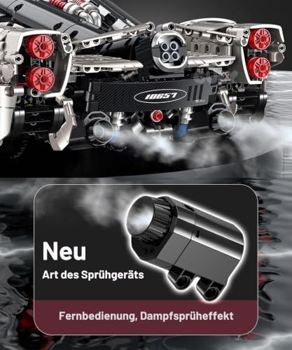FigureArt Technik Sportwagen Auto Bausatz, GULY 10657, 3314 Teile mit Motoren und LED Groß Ferngesteuert Auto MOC Klemmbausteine für Erwachsene (Originalverpackung) (Dynamische Deluxe-Edition) - 3