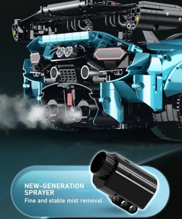 FigureArt Technik Sportwagen Auto Bausatz, GULY 10660, 3601 Teile mit Motoren und LED Groß Ferngesteuert Auto MOC Klemmbausteine für Erwachsene (Originalverpackung) (Dynamische Deluxe-Edition) - 3