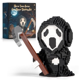 Finger Rock Horrorpuppe Halloween Ferien Geschenk Nacht Reaper Micro Klemmbausteine, 797 Teile Creative Deko Modell für Horrorfilm Fans Erwachsene Jugendliche - 1