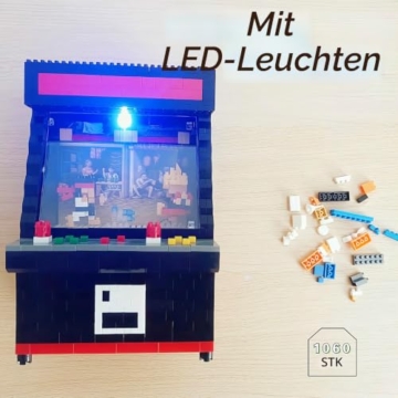 Finger Rock Mikro Retro Arcade Konsole Klemmbausteine,1060 Teile DIY Tabletop Anime Fighter Szene Arcade Maschine Modell Kreative Spielautomaten Geschenke für Gaming Fans Junge Menschen - 3