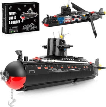 Finger Rock Submarine Atom-U-Boot-Bausätze Klemmbausteine, 519 Teile Militär Lang Atom Submarine Modell Bausteine Set City Schiff Militär U-Boot Creative Geschenk für Erwachsene und Junge Menschen - 1