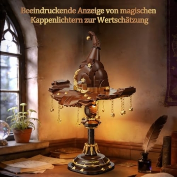 Finger Rock Zauberhut Tischlampe Bausteine Bausatz, 698 Teile Klemmbausteine Lampe Schreibtisch Deko Modell mit Led, Creative Geschenk für Zauberliebhaber Erwachsene Junge Menschen - 6