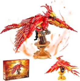 FULHOLPE Fire Phoenix Bausteine Set, 938 Klemmbausteine Magical Feuerphönix Modellbausatz, Magic World Tier Home Office Decor Geschenke für Jungen Erwachsene - 1