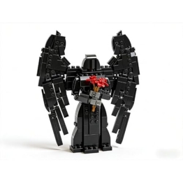 FULHOLPE Schwarzer Teufel mit Blumen Bausteine Bausatz, 400+ Klemmbausteine MOC Custom Kreativität Modellbausatz, Gothic-Heimdekoration Geschenke für Jahrestag, Valentinstag, Halloween - 1