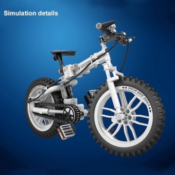 FULHOLPE Technik Fahrrad Bausteine Bausatz, 242 Teile 1:6 Faltrad Modell Bauset, Mountainbike Faltrad Bausteine Bausatz Konstruktionsspielzeug Kompatibel mit Großen Marken - 3