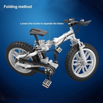 FULHOLPE Technik Fahrrad Bausteine Bausatz, 242 Teile 1:6 Faltrad Modell Bauset, Mountainbike Faltrad Bausteine Bausatz Konstruktionsspielzeug Kompatibel mit Großen Marken - 6