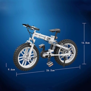 FULHOLPE Technik Fahrrad Bausteine Bausatz, 242 Teile 1:6 Faltrad Modell Bauset, Mountainbike Faltrad Bausteine Bausatz Konstruktionsspielzeug Kompatibel mit Großen Marken - 7