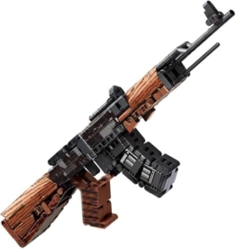 FULHOLPE Technik Schießwaffe Bausteine, Militär AK-47 Sturmgewehr Bausatz Modell, Klemmbausteine Gewehr Waffen Konstruktionspielzeug Kompatibel mit Großen Marken - 1