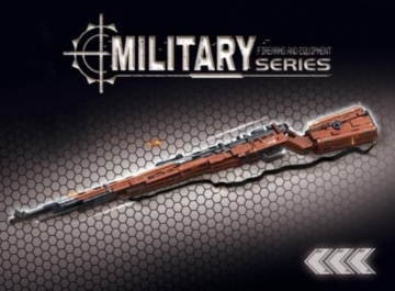 FULHOLPE Technik Schießwaffe Bausteine, Technik 98K Scharfschützengewehr Bausatz Modell, 1206+ Klemmbausteine Gewehr Waffen Bauset Kompatibel mit Großen Marken - 3