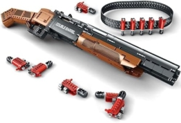 FULHOLPE Technik Schießwaffe Bausteine, Technik Doppelläufige Schrotflinte Bausatz Modell, 1006+ Klemmbausteine Gewehr Waffen Bauset Konstruktionspielzeug Kompatibel mit Großen Marken - 1
