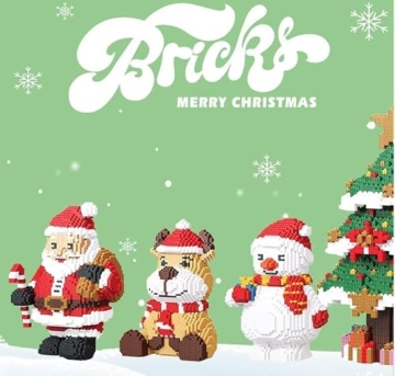 FULHOLPE Technik Weihnachten Bausteine Bausatz, 2975+ Klemmbausteine Weihnachten Schneemann Modellbausatz, MOC Street View Konstruktionsspielzeug Nicht Kompatibel mit Großen Marken - 3