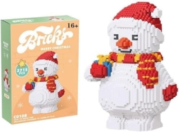 FULHOLPE Technik Weihnachten Bausteine Bausatz, 2975+ Klemmbausteine Weihnachten Schneemann Modellbausatz, MOC Street View Konstruktionsspielzeug Nicht Kompatibel mit Großen Marken - 1