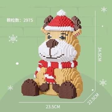 FULHOLPE Technik Weihnachten Bausteine Bausatz, 2975+ Klemmbausteine Weihnachts Elch Modellbausatz, MOC Street View Konstruktionsspielzeug Nicht Kompatibel mit Großen Marken - 2