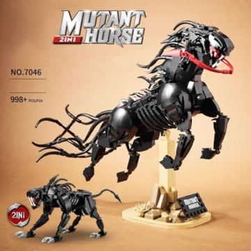 FULHOLPE Xenomo Modell Bausteine Set, 998+ Klemmbausteine Mutiertes Pferd ModellBausatz Xenomo Mutant Horse Konstruktionsspielzeug Kompatibel mit Großen Marken - 2