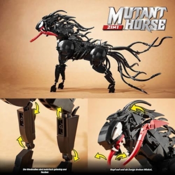 FULHOLPE Xenomo Modell Bausteine Set, 998+ Klemmbausteine Mutiertes Pferd ModellBausatz Xenomo Mutant Horse Konstruktionsspielzeug Kompatibel mit Großen Marken - 4
