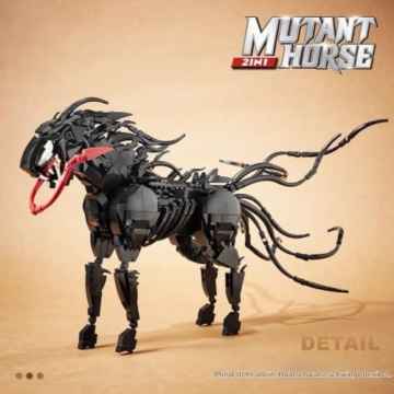 FULHOLPE Xenomo Modell Bausteine Set, 998+ Klemmbausteine Mutiertes Pferd ModellBausatz Xenomo Mutant Horse Konstruktionsspielzeug Kompatibel mit Großen Marken - 5