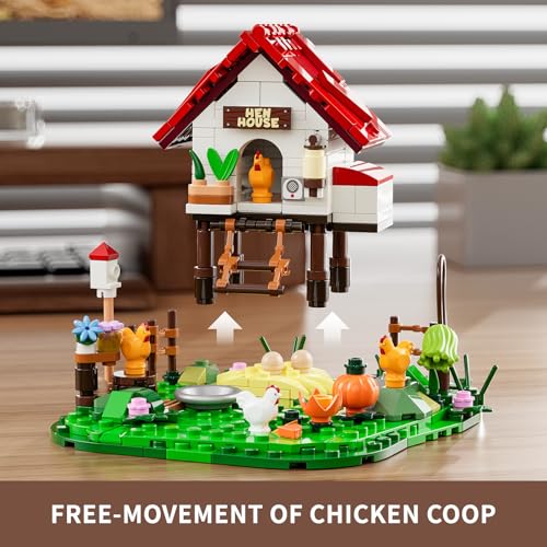 FUNWHOLE Bauernhof Hühnerstall mit Beleuchtung 🐓🌾✨