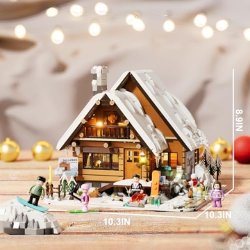 FUNWHOLE Christmas Ski House LED LIcht