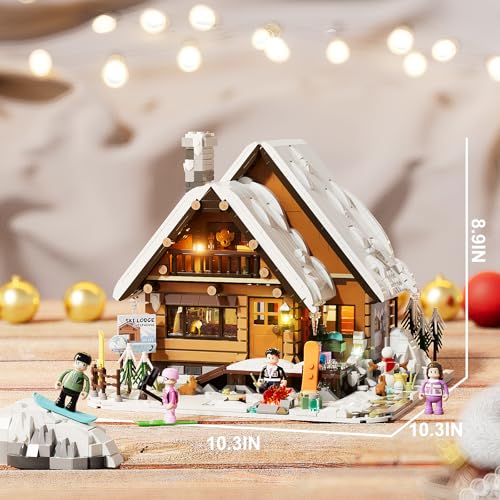 FUNWHOLE Christmas Ski House LED LIcht