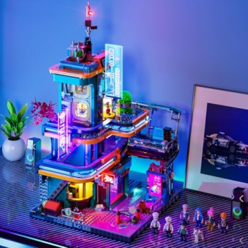 FUNWHOLE F9042 Cyberpunk-Villa – Oasis Apartments mit LED-Beleuchtung