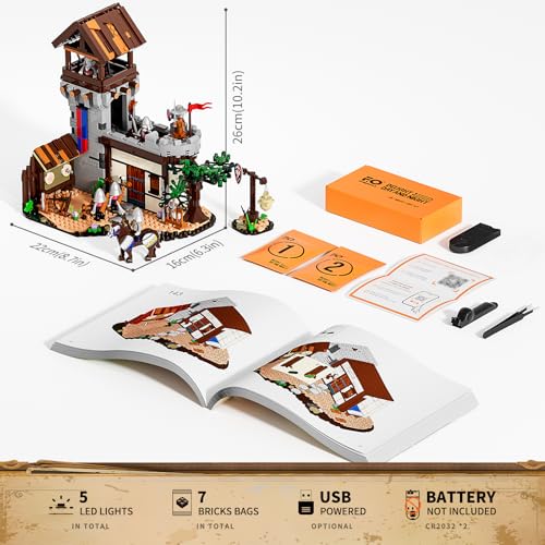 FUNWHOLE Mittelalterliches Trainingsgelände für Ritter F9048 Anleitung und Maße