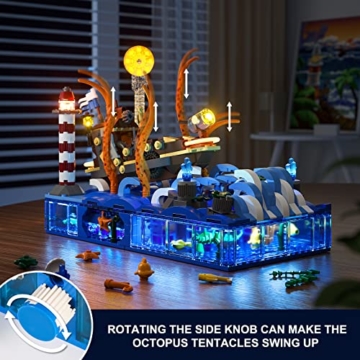 FunWhole Oceans Meeres Abenteuer Schiffsbaukasten für Erwachsene: LED Inklusive Bootsbau Kompatibel mit Lego Sets Geschenk für 16+ 18+ (824 PCS)