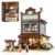 FUNWHOLE Old West Sheriff's Office Lighting Building Blocks Set - Old West Modular Building Kits 1240 Pieces Cowboy Clamping Building Blocks Wild West Toy for Adults and Teenagers - 1