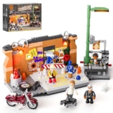 FUNWHOLE Streetstyle Straßen-Tanzbattle Beleuchtetes Bausteine-Set,City Straßenfusion Modular Building, 429 Pcs, Spielzeug-Geschenk für Erwachsene & Jugendliche & Street-Culture-Fans, F9069 - 1