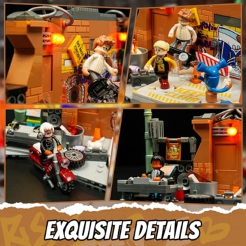 FUNWHOLE Streetstyle Straßen-Tanzbattle Beleuchtetes Bausteine-Set,City Straßenfusion Modular Building, 429 Pcs, Spielzeug-Geschenk für Erwachsene & Jugendliche & Street-Culture-Fans, F9069 - 3
